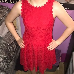 Red lace dress